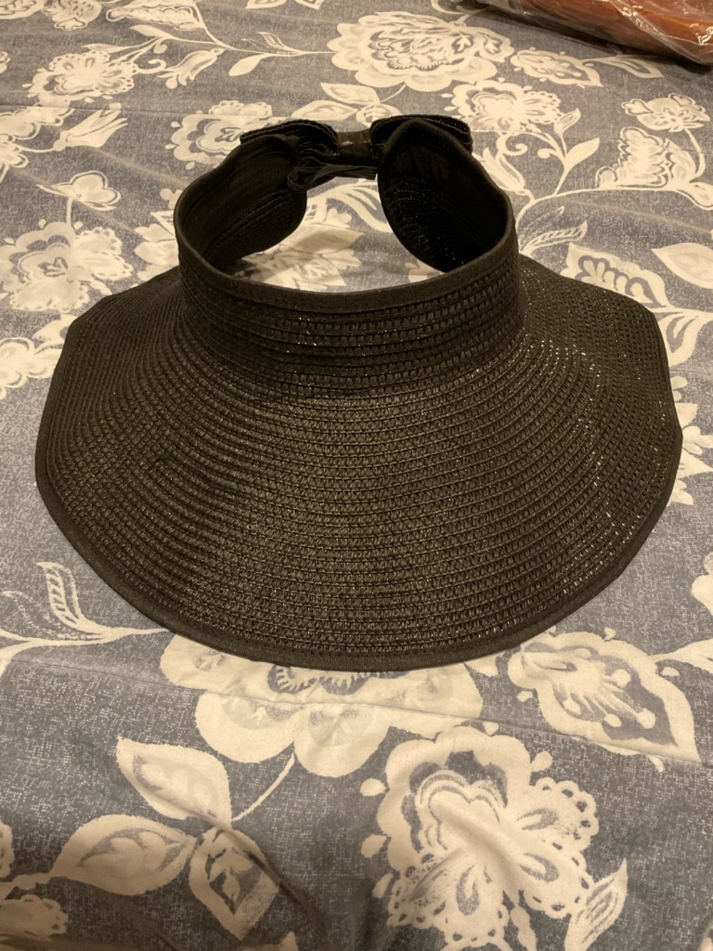 Women's Straw Sun Visor - Black